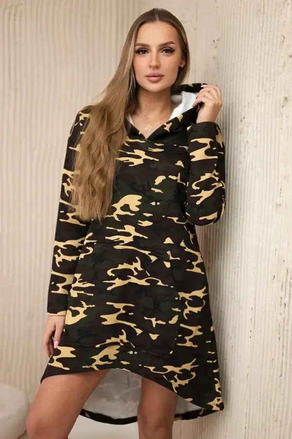 Kamufliažinė suknelė grafitinė + juoda