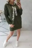 Oversize suknelė su gobtuvu ir užrašais - spalvų pasirinkimas