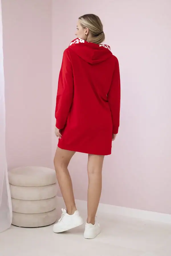 Oversize suknelė su gobtuvu ir užrašais - spalvų pasirinkimas