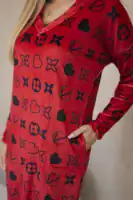 Veliūrinė suknelė su dekoratyviniais raštais - spalvų pasirinkimas