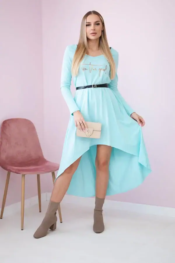 Suknelė su puošniu diržu ir užrašu - spalvų pasirinkimas