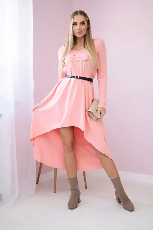 Suknelė su puošniu diržu ir užrašu - spalvų pasirinkimas