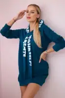 Oversize suknelė su gobtuvu ir užrašais - spalvų pasirinkimas