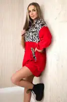 Velūro suknelė su leopardo raštu - spalvų pasirinkimas