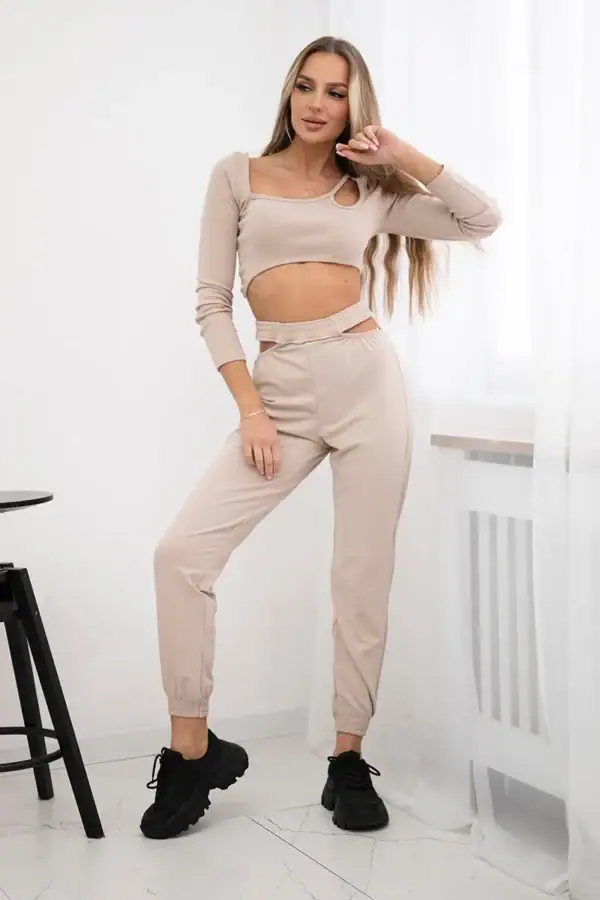 Palaidinės ilgomis rankovėmis ir kelnių komplektas - spalvų pasirinkimas