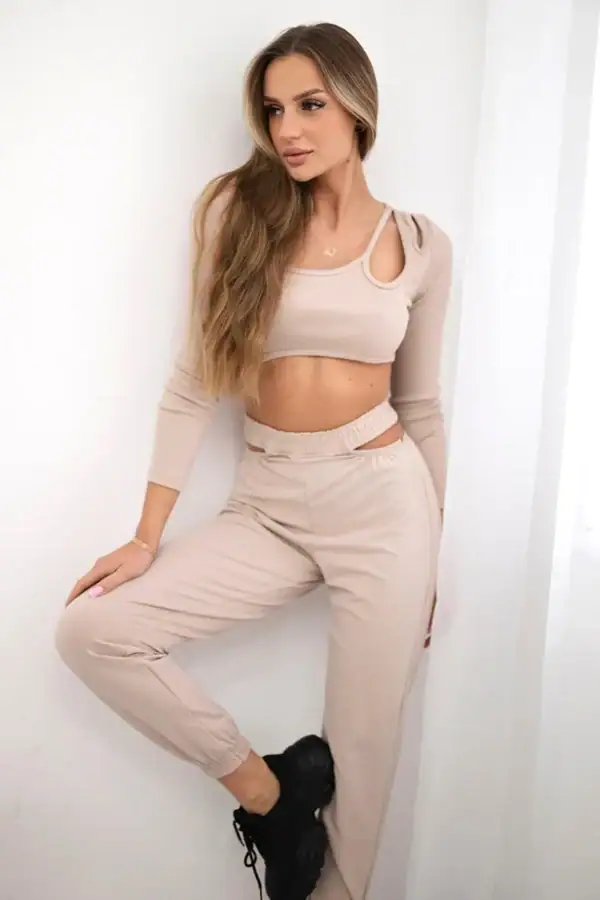 Palaidinės ilgomis rankovėmis ir kelnių komplektas - spalvų pasirinkimas