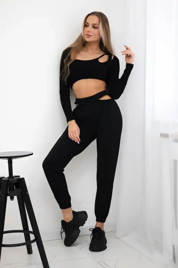 Palaidinės ilgomis rankovėmis ir kelnių komplektas - spalvų pasirinkimas