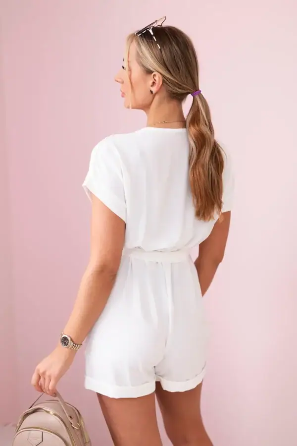 Trumpas kombinezonas surišamas ties juosmeniu - spalvų pasirinkimas