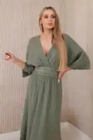 Muslino suknelė su siuvinėjimais ties juosmeniu - spalvų pasirinkimas