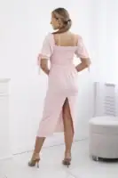 Suknelė atvira nugara ir surištomis rankovėmis - spalvų pasirinkimas