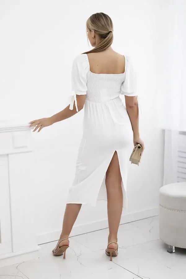 Suknelė atvira nugara ir surištomis rankovėmis - spalvų pasirinkimas