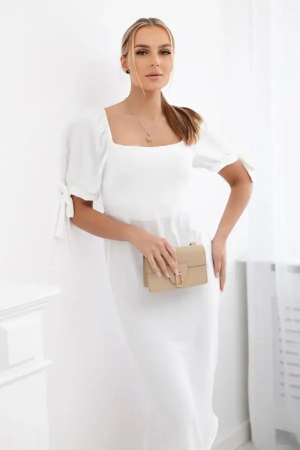 Suknelė atvira nugara ir surištomis rankovėmis - spalvų pasirinkimas