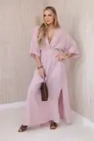 Muslino suknelė su siuvinėjimais ties juosmeniu - spalvų pasirinkimas