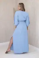 Muslino suknelė su siuvinėjimais ties juosmeniu - spalvų pasirinkimas