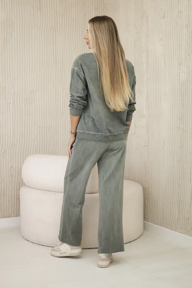 Medvilninis komplektas: džemperis su aplikacija + kelnės - spalvų pasirinkimas