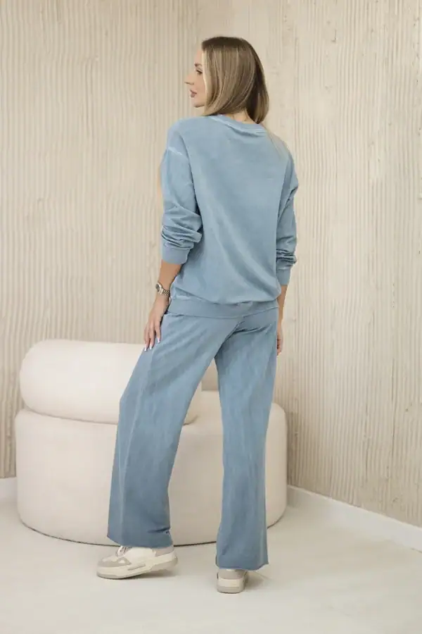 Medvilninis komplektas: džemperis su aplikacija + kelnės - spalvų pasirinkimas