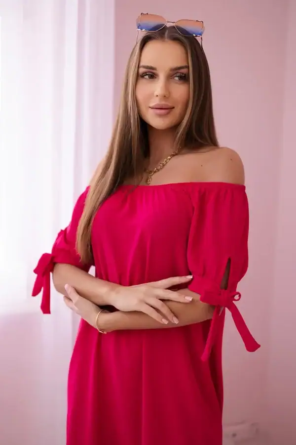 Suknelė su raišteliais ant rankovių - spalvų pasirinkimas