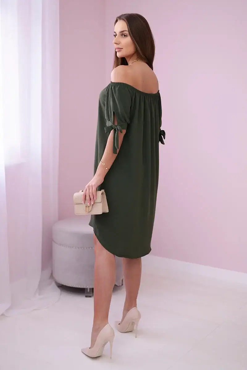 Suknelė su raišteliais ant rankovių - spalvų pasirinkimas