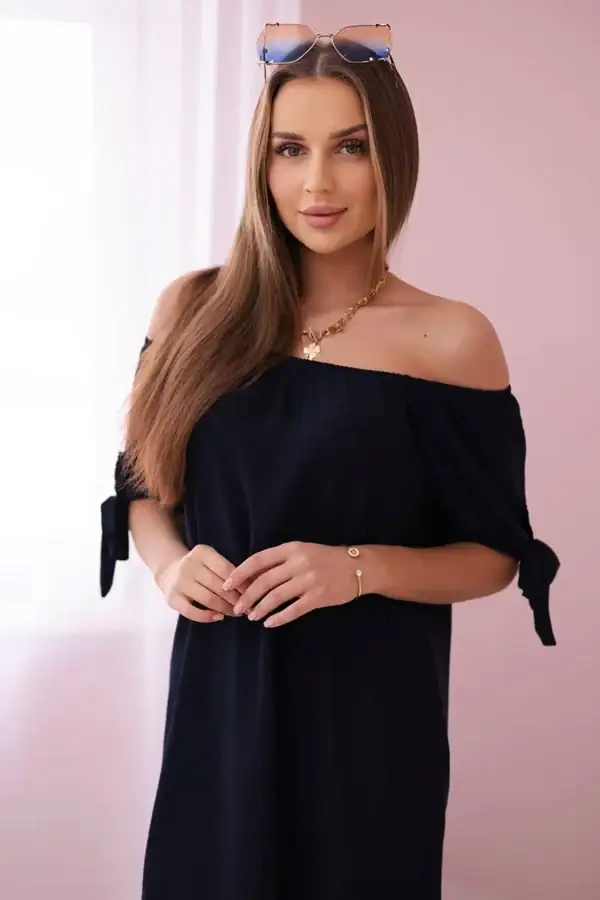 Suknelė su raišteliais ant rankovių - spalvų pasirinkimas