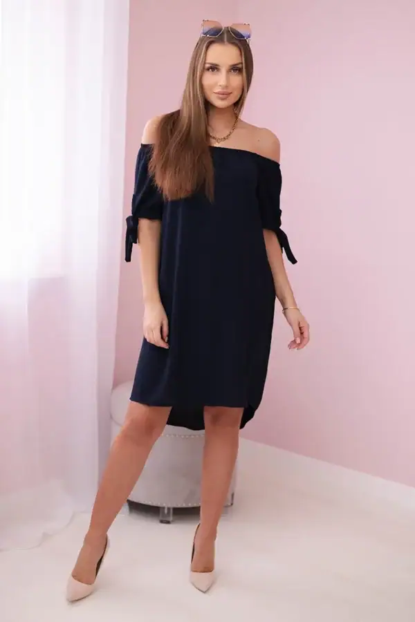 Suknelė su raišteliais ant rankovių - spalvų pasirinkimas