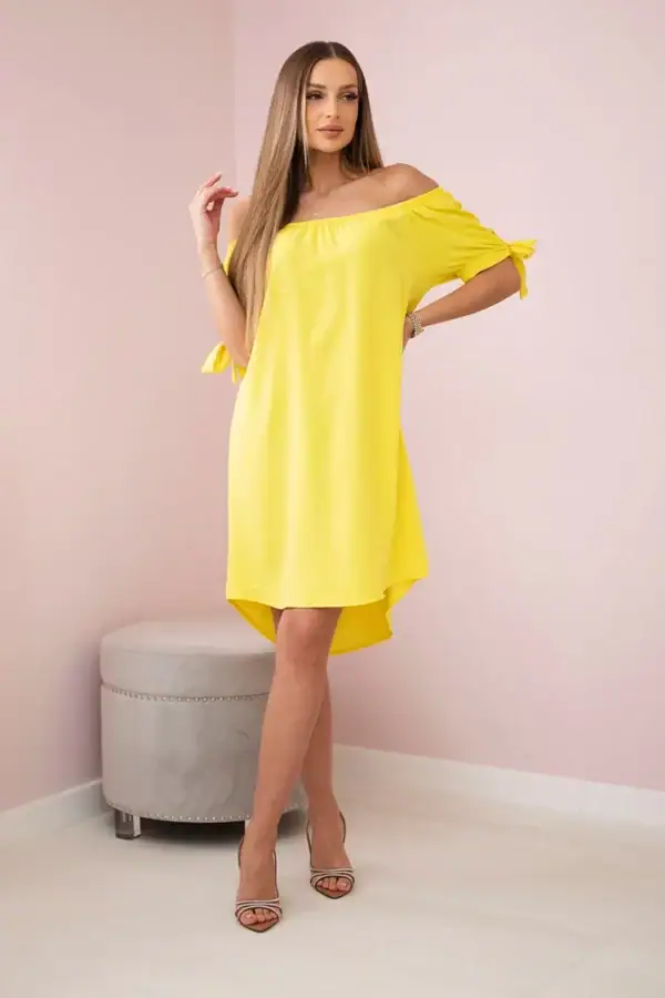 Suknelė su raišteliais ant rankovių - spalvų pasirinkimas