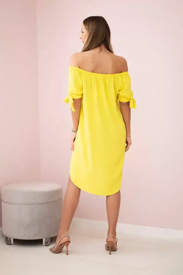 Suknelė su raišteliais ant rankovių - spalvų pasirinkimas