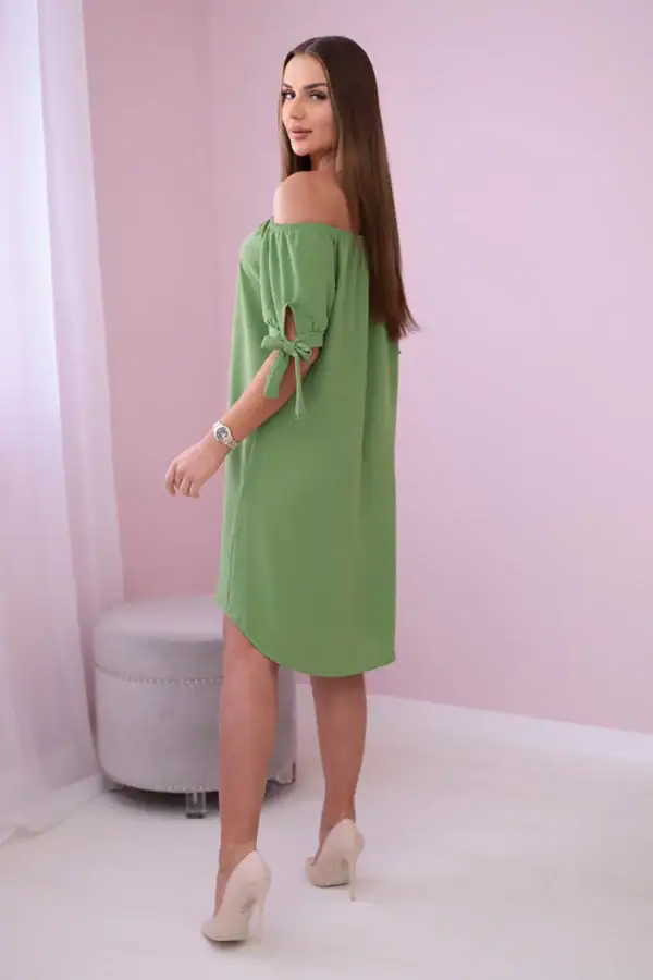 Suknelė su raišteliais ant rankovių - spalvų pasirinkimas