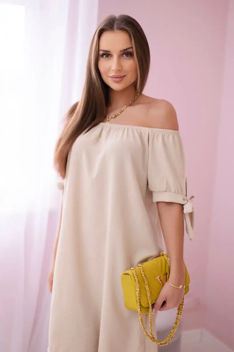 Suknelė su raišteliais ant rankovių - spalvų pasirinkimas