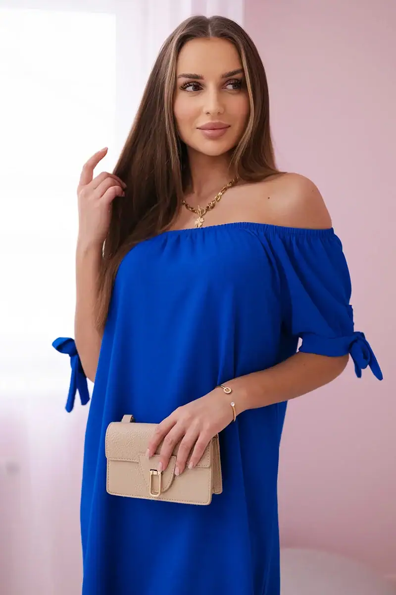 Suknelė su raišteliais ant rankovių - spalvų pasirinkimas