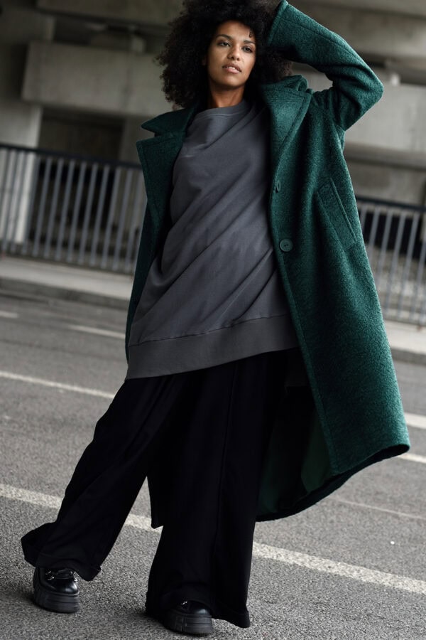 Žalios spalvos paltas The City – Miss City