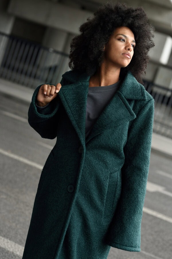 Žalios spalvos paltas The City – Miss City