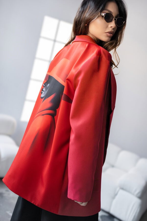 Bordo spalvos oversized švarkelis On My Mind – Miss City