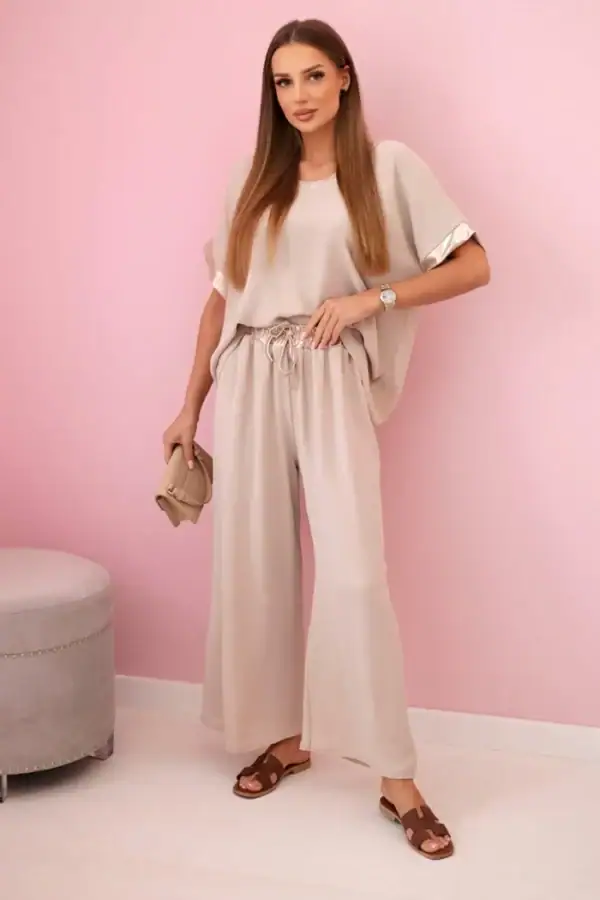 Viskozės komplektas su auksiniu apvadu - spalvų pasirinkimas