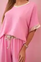 Viskozės komplektas su auksiniu apvadu - spalvų pasirinkimas