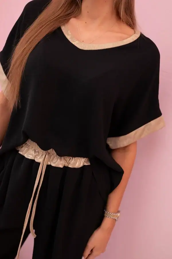 Viskozės komplektas su auksiniu apvadu - spalvų pasirinkimas