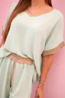 Viskozės komplektas su auksiniu apvadu - spalvų pasirinkimas