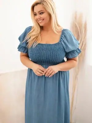 Plus Size suknelė trumpomis rankovėmis - dvi spalvos